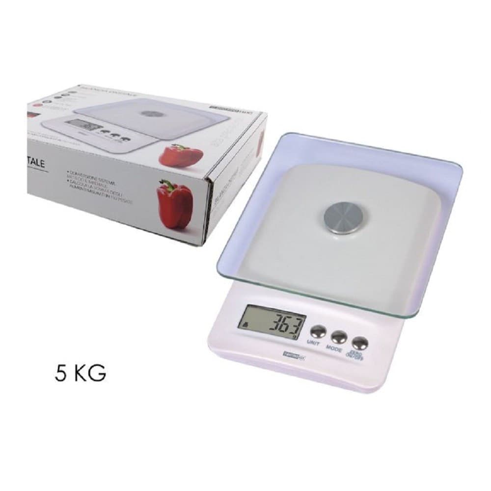 Bilancia Da Cucina Digitale Portata 5kg Bianco Piano In Vetro Display Lcd 580017 Casa e cucina/Utensili da cucina/Bilance Trade Shop italia - Napoli, Commerciovirtuoso.it