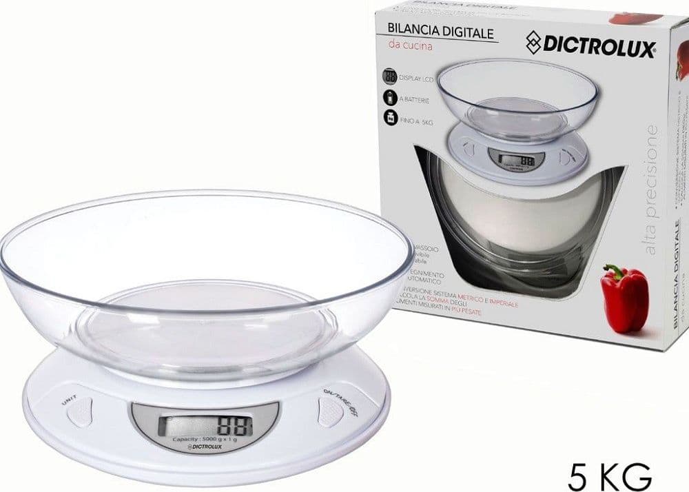 Bilancia Digitale Da Cucina A Batteria Pesa Fino A 5kg Display Lcd Bianco 541907 Casa e cucina/Utensili da cucina/Bilance Trade Shop italia - Napoli, Commerciovirtuoso.it