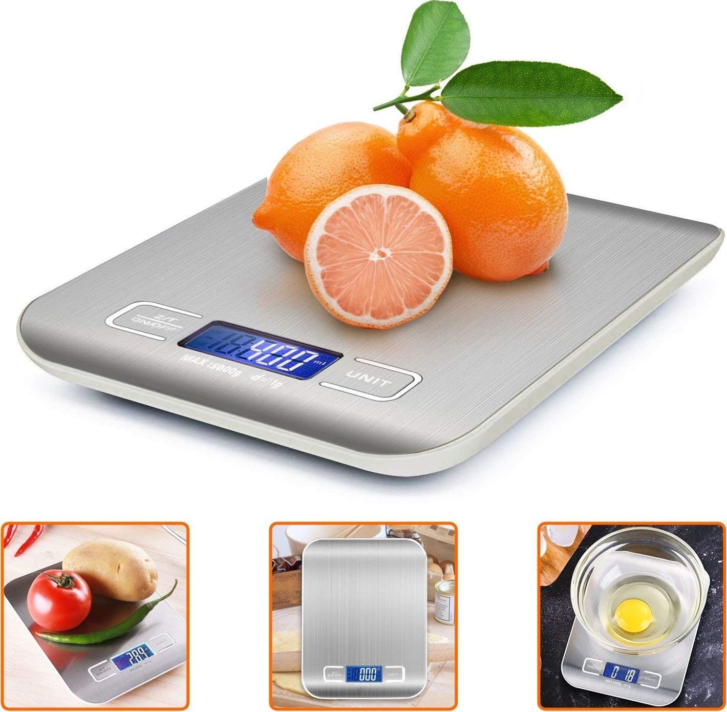 BILANCIA ELETTRONICA DIGITALE DA CUCINA DIGITALE IN ACCIAIO INOSSIDABILE MAX 5KG