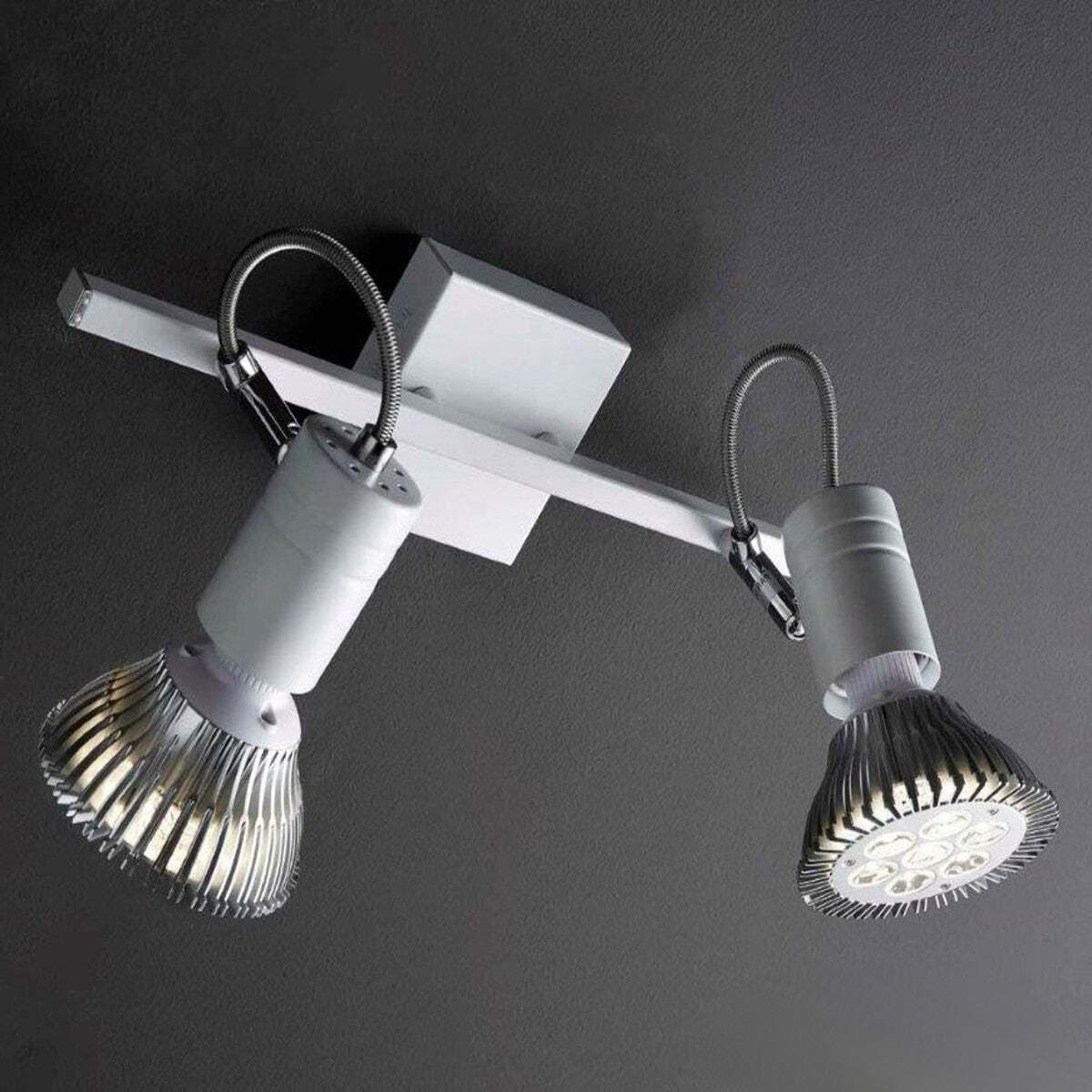Binario-moderno-Illuminando-ZEUS-2-BN-E27-LED-spot-orientabile-parete-soffitto