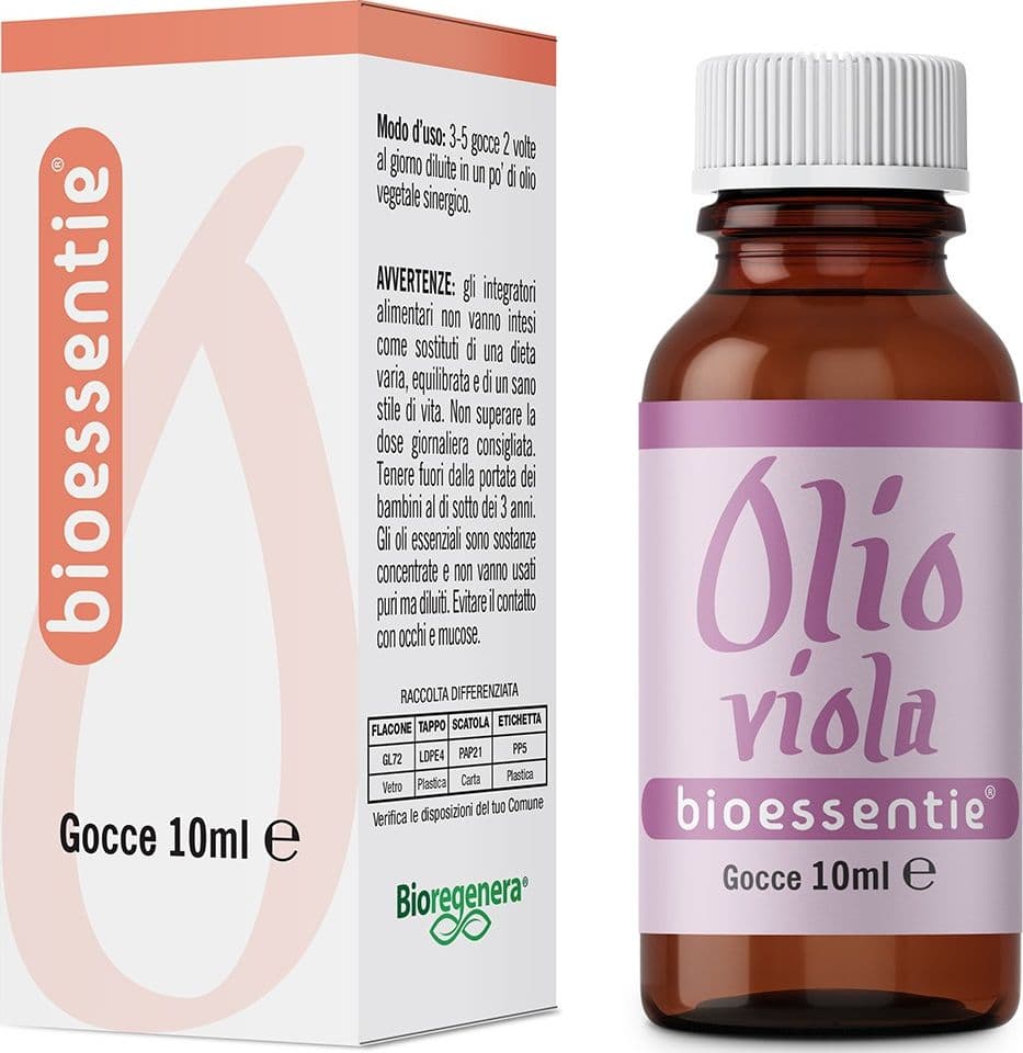 BIOESSENTIE OLIO VIOLA olio essenziale drenante riequilibrante purificante Gocce 10 ml in Oli essenziali Bioregenera - Grosseto, commercioVirtuoso.it