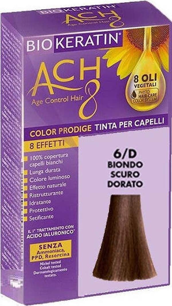 BIOKERATIN-ACH8-Tinta-per-Capelli-Biondo-Scuro-Dorato-6/D-200-gr-Dietalinea