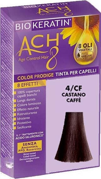BIOKERATIN-ACH8-Tinta-per-Capelli-Castano-Caffè-4/CF-200-gr-Dietalinea