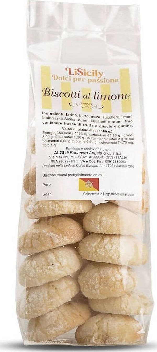 Biscotti al Limone Biologico Artigianali Biscotti Liguri Fatti a Mano 100% Bio 250gr Made in Italy Biscotto Tradizionali Liguria alimentari LiSicily dolci per passione - Alassio, Commerciovirtuoso.it