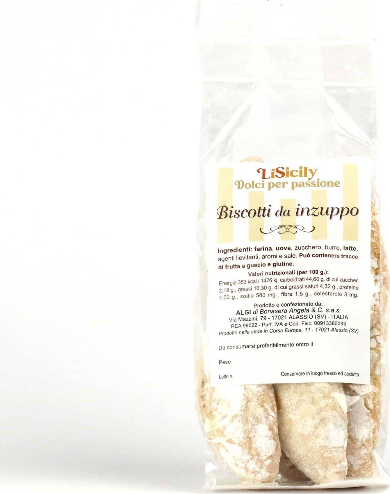 Biscotti Da Inzuppo Artigianali Made in Italy Biscotto Fatto a Mano 100% Italiano 400gr. Biscotti Tradizionali Classici Lisicily