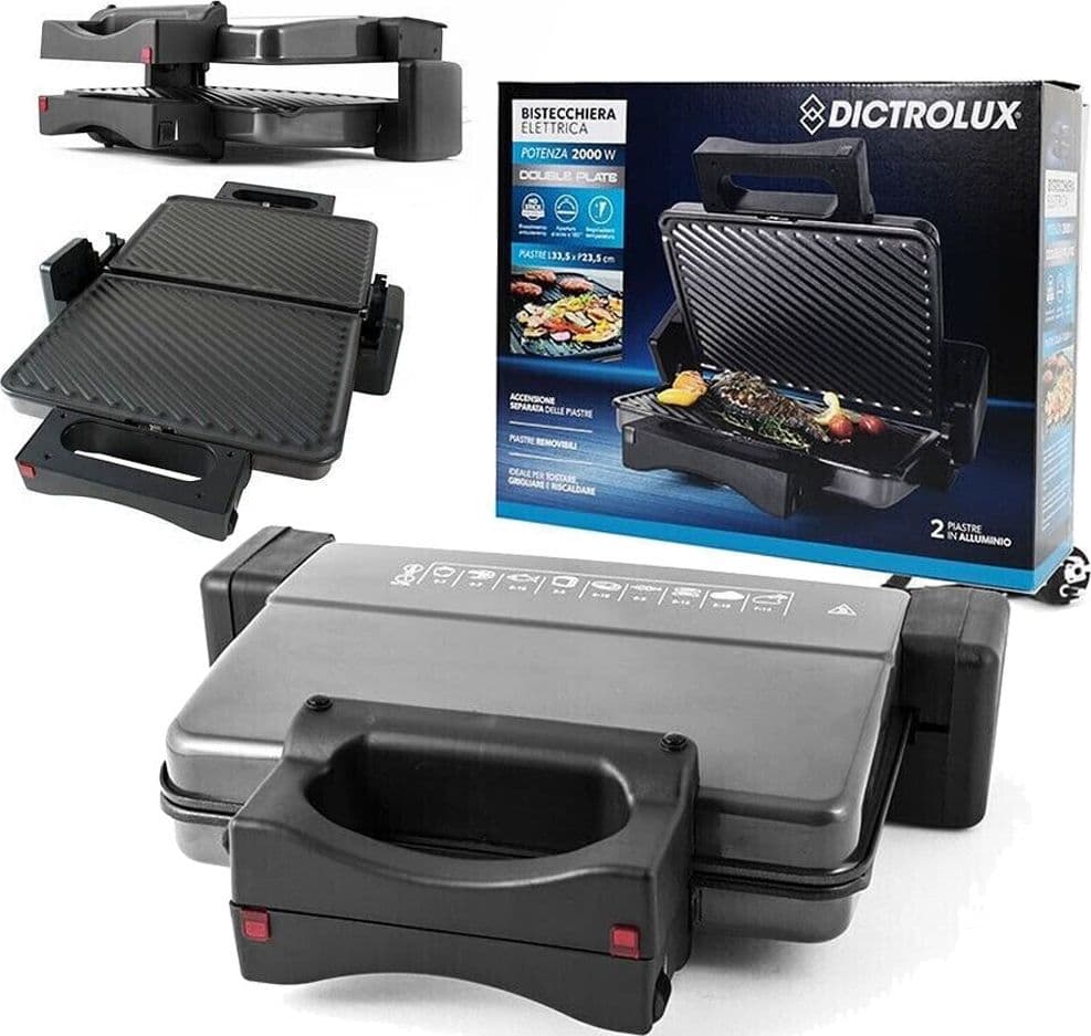 BISTECCHIERA ELETTRICA DOPPIA PIASTRA ANTIADERENTE 750W TOSTIERA OMELETTE TONDA Casa e cucina/Elettrodomestici per la cucina/Piastre e griglie elettriche/Bistecchiere Trade Shop italia - Napoli, Commerciovirtuoso.it