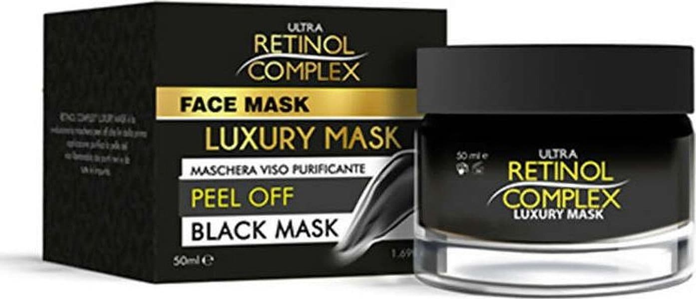 Black-mask-viso-maschera-purificante-peel-off-luxury-mask-ultra-retinol-complex