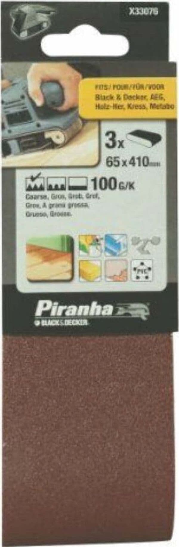 BLACK&DECKER---NASTRO-ABRASIVI-GRANA-100-65X410MM-3PZ***