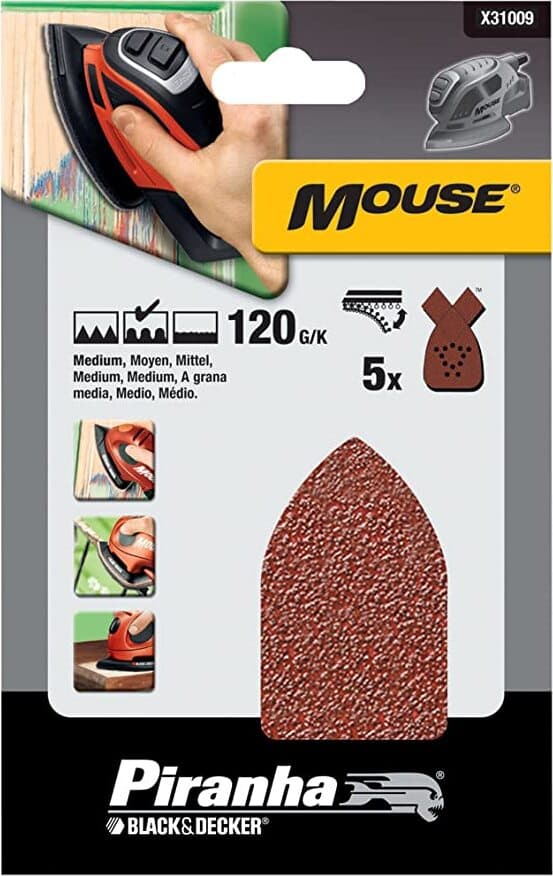 BLACK&DECKER---PIRANHA---5-FOGLI-ABRASIVI-TRIANGOLARI-PER-LEVIGATRICE---GRANA-120