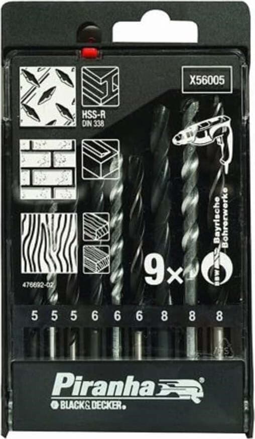 BLACK&DECKER---SET-9-PUNTE-DA-TRAPANO-PER-LEGNO/METALLO/CEMENTO