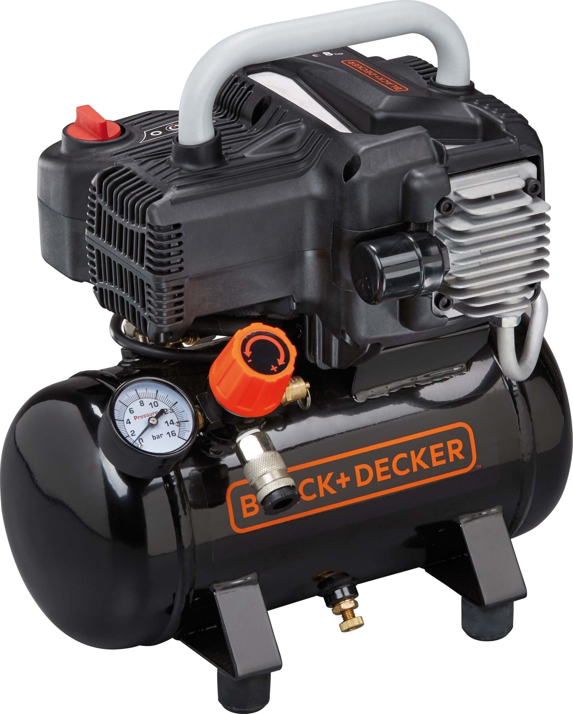 Black+Decker Compressore Portatile Hp. 1.5 Compressore Serbatoio 6 Lt Velocità 3400 giri/min Fai da te/Utensili elettrici e a mano/Utensili elettrici/Compressori d'aria Ferus - Montoro, Commerciovirtuoso.it