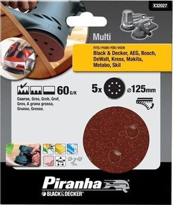 BLACK&DECKER-PIRANHA-5-DISCHI-ABRASIVI-PER-ROTORBITALE-mm-125-GRANA-60-X32027
