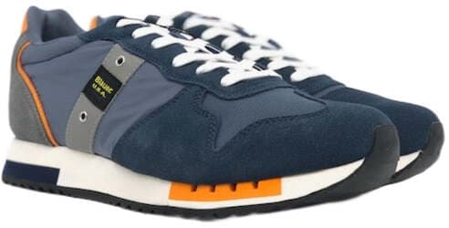 BLAUER Sneaker Uomo Queens01 Navy/ Orange in Sneaker casual Calzature Durello - Agna, commercioVirtuoso.it