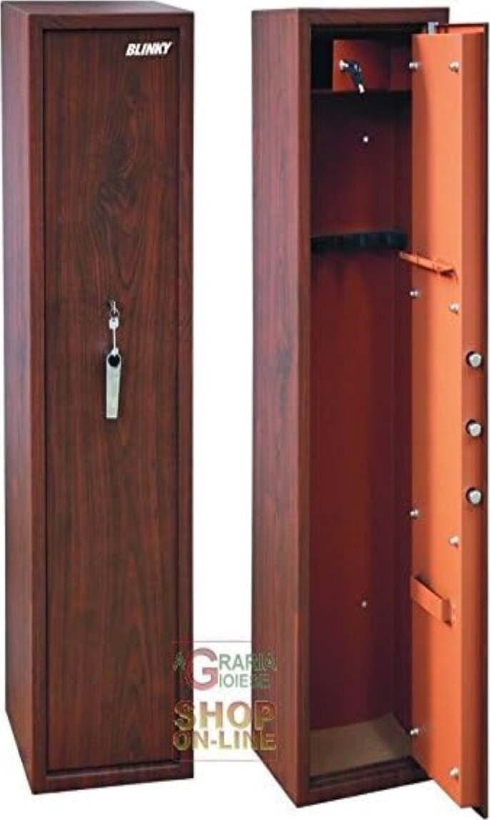 BLINKY---ARMADIO-PORTAFUCILI-5-POSTI-CON-TESORETTO-INTERNO-PORTAMUNIZIONI-145x30x25-CM
