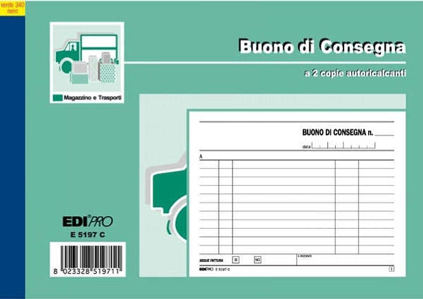 Blocco buoni di consegna - 50-50 fogli ricalcanti - 12 x 17 5cm - Edipro Cancelleria e prodotti per ufficio/Archivio ufficio e accessori per scrivania/Modulistica e conservazione registri/Libri e registri contabili Eurocartuccia - Pavullo, Commerciovirtuoso.it
