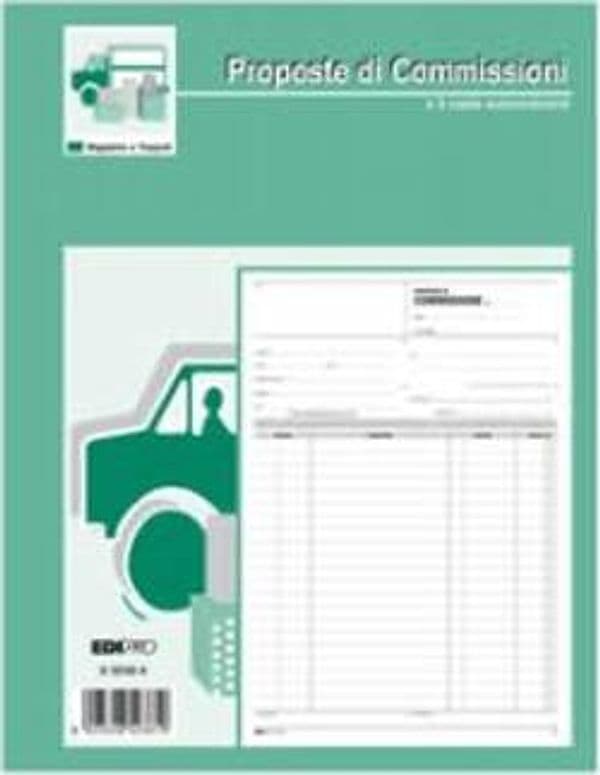 Blocco copia commissioni - uso mano - 29 7 x 21cm - 100 fogli - Edipro Cancelleria e prodotti per ufficio/Archivio ufficio e accessori per scrivania/Modulistica e conservazione registri/Libri e registri contabili Eurocartuccia - Pavullo, Commerciovirtuoso.it