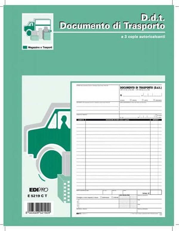 Blocco DDT - 33 fogli 3 copie autoricalcanti - 29 7 x 22cm - Edipro Cancelleria e prodotti per ufficio/Archivio ufficio e accessori per scrivania/Modulistica e conservazione registri/Libri e registri contabili Eurocartuccia - Pavullo, Commerciovirtuoso.it