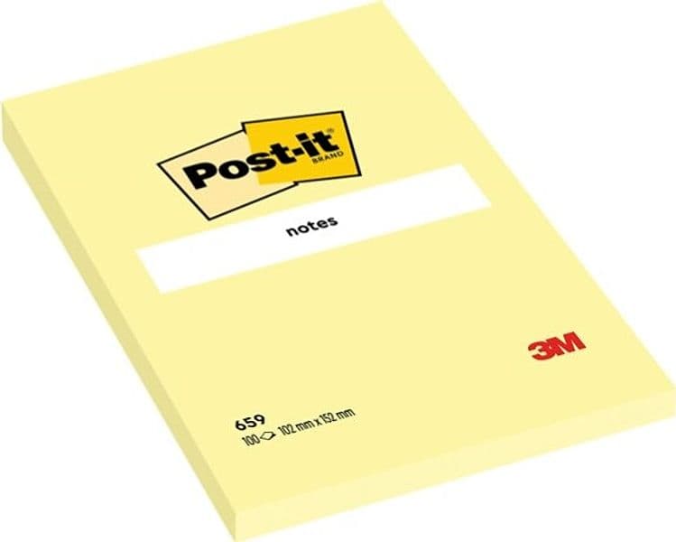 Blocco foglietti - 659 - 102 x 152 mm - giallo Canary - 100 fogli - Post it Cancelleria e prodotti per ufficio/Carta blocchi e quaderni/Blocchi appunti taccuini e diari/Blocchetti memo adesivi Eurocartuccia - Pavullo, Commerciovirtuoso.it