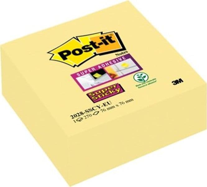 Blocco foglietti Cubo - 2028-SSCY-EU - 76 x 76 mm - giallo Canary - 270 fogli - Post it Cancelleria e prodotti per ufficio/Carta blocchi e quaderni/Blocchi appunti taccuini e diari/Blocchetti memo adesivi Eurocartuccia - Pavullo, Commerciovirtuoso.it