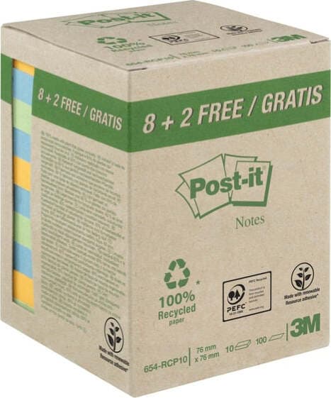 Blocco foglietti Post-it - 654-RCP10 - 76 x 76 mm - carta riciciclata - colori pastel - 100 fogli - Post-it - conf. 10 pezzi Cancelleria e prodotti per ufficio/Carta blocchi e quaderni/Blocchi appunti taccuini e diari/Blocchetti memo adesivi Eurocartuccia - Pavullo, Commerciovirtuoso.it
