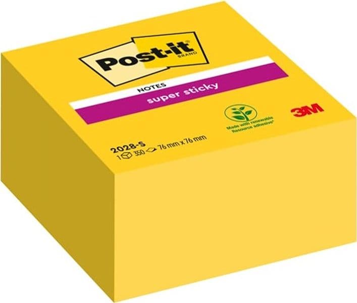 Blocco foglietti Post it Super Sticky - 2028-S - 76 x 76 mm - giallo oro - 350 fogli - Post it Cancelleria e prodotti per ufficio/Carta blocchi e quaderni/Blocchi appunti taccuini e diari/Blocchetti memo adesivi Eurocartuccia - Pavullo, Commerciovirtuoso.it