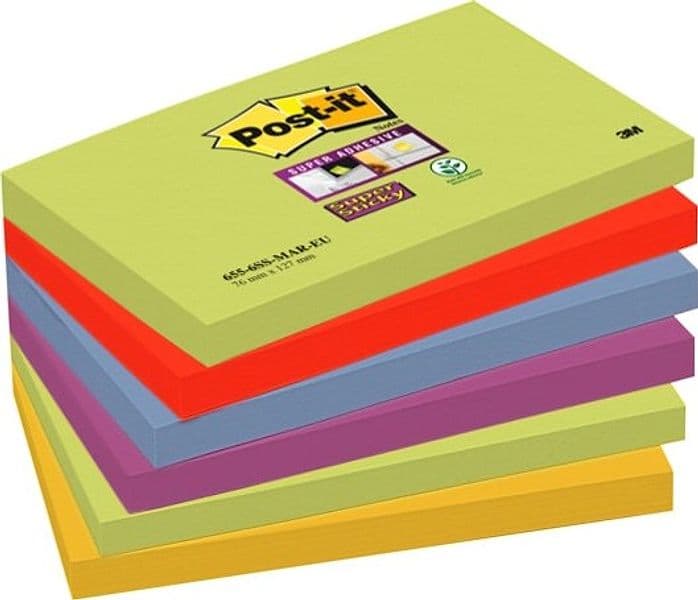 Blocco foglietti Post it Super Sticky - 655-6SS-MAR-EU - 76 x 127 mm - colore Marrakesh - 90 fogli - Post it Cancelleria e prodotti per ufficio/Carta blocchi e quaderni/Blocchi appunti taccuini e diari/Blocchetti memo adesivi Eurocartuccia - Pavullo, Commerciovirtuoso.it