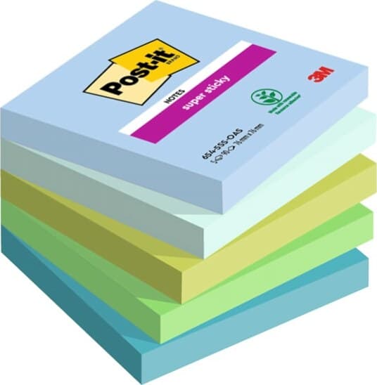 Blocco Post it Super Sticky - 654-5SS-OAS - 76 x 76 mm - colori Oasis - 90 fogli - Post it - conf. 5 pezzi Cancelleria e prodotti per ufficio/Carta blocchi e quaderni/Blocchi appunti taccuini e diari/Blocchetti memo adesivi Eurocartuccia - Pavullo, Commerciovirtuoso.it