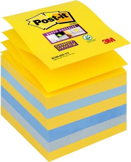 Blocco Post it Super Sticky Z Notes - R330-6SS-NY - 76 x 76 mm - colore New York - 90 fogli - Post it Cancelleria e prodotti per ufficio/Carta blocchi e quaderni/Blocchi appunti taccuini e diari/Blocchetti memo adesivi Eurocartuccia - Pavullo, Commerciovirtuoso.it