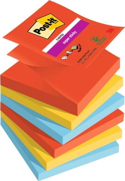 Blocco Post it Super Sticky Z Notes - R330-6SS-PLAY - 76 x 76 mm - colori Playful - 90 fogli - Post it - conf. 6 pezzi Cancelleria e prodotti per ufficio/Carta blocchi e quaderni/Blocchi appunti taccuini e diari/Blocchetti memo adesivi Eurocartuccia - Pavullo, Commerciovirtuoso.it