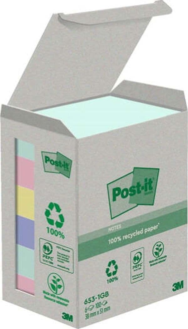 Blocco Post it Z-Notes Green - 653-1GB - 38 x 51 mm - natural - 100 fogli - Post it - conf. 6 pezzi Cancelleria e prodotti per ufficio/Carta blocchi e quaderni/Blocchi appunti taccuini e diari/Blocchetti memo adesivi Eurocartuccia - Pavullo, Commerciovirtuoso.it