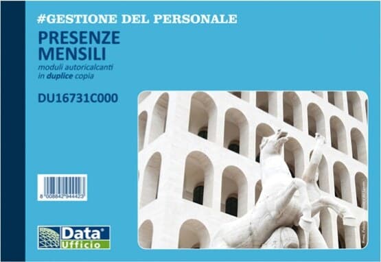 Blocco presenze mensili - 25-25 copie autoricalcanti - 14 8 x 21 5 cm - DU16731C000 - Data Ufficio Cancelleria e prodotti per ufficio/Archivio ufficio e accessori per scrivania/Modulistica e conservazione registri/Libri e registri contabili Eurocartuccia - Pavullo, Commerciovirtuoso.it
