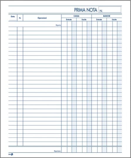 Blocco prima nota cassa - 50 fogli x 2 copie ricalcanti - 22 x 28cm - BM Cancelleria e prodotti per ufficio/Archivio ufficio e accessori per scrivania/Modulistica e conservazione registri/Libri e registri contabili Eurocartuccia - Pavullo, Commerciovirtuoso.it