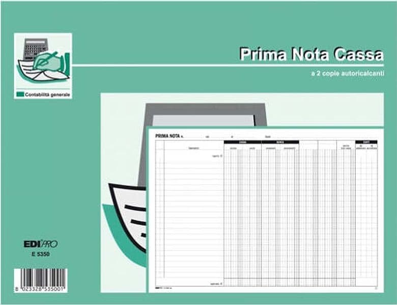 Blocco prima nota cassa-banca - 50-50 fogli autoricalcanti - 22 x 30cm - Edipro Cancelleria e prodotti per ufficio/Archivio ufficio e accessori per scrivania/Modulistica e conservazione registri/Libri e registri contabili Eurocartuccia - Pavullo, Commerciovirtuoso.it