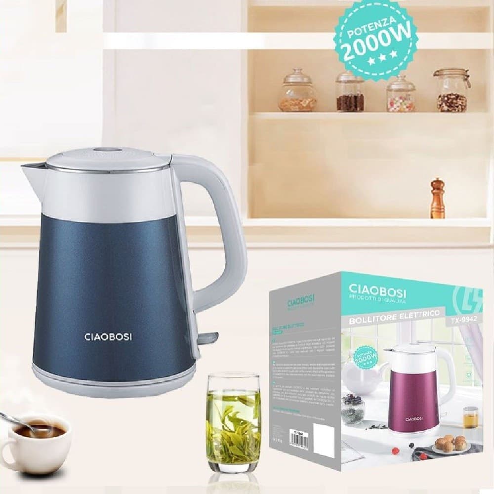 Bollitore Elettrico In Acciaio Inox 2 Litri 2000w Acqua Ufficio Viaggi Tx-9942 Casa e cucina/Elettrodomestici per la cucina/Bollitori e erogatori d'acqua calda/Bollitori Trade Shop italia - Napoli, Commerciovirtuoso.it