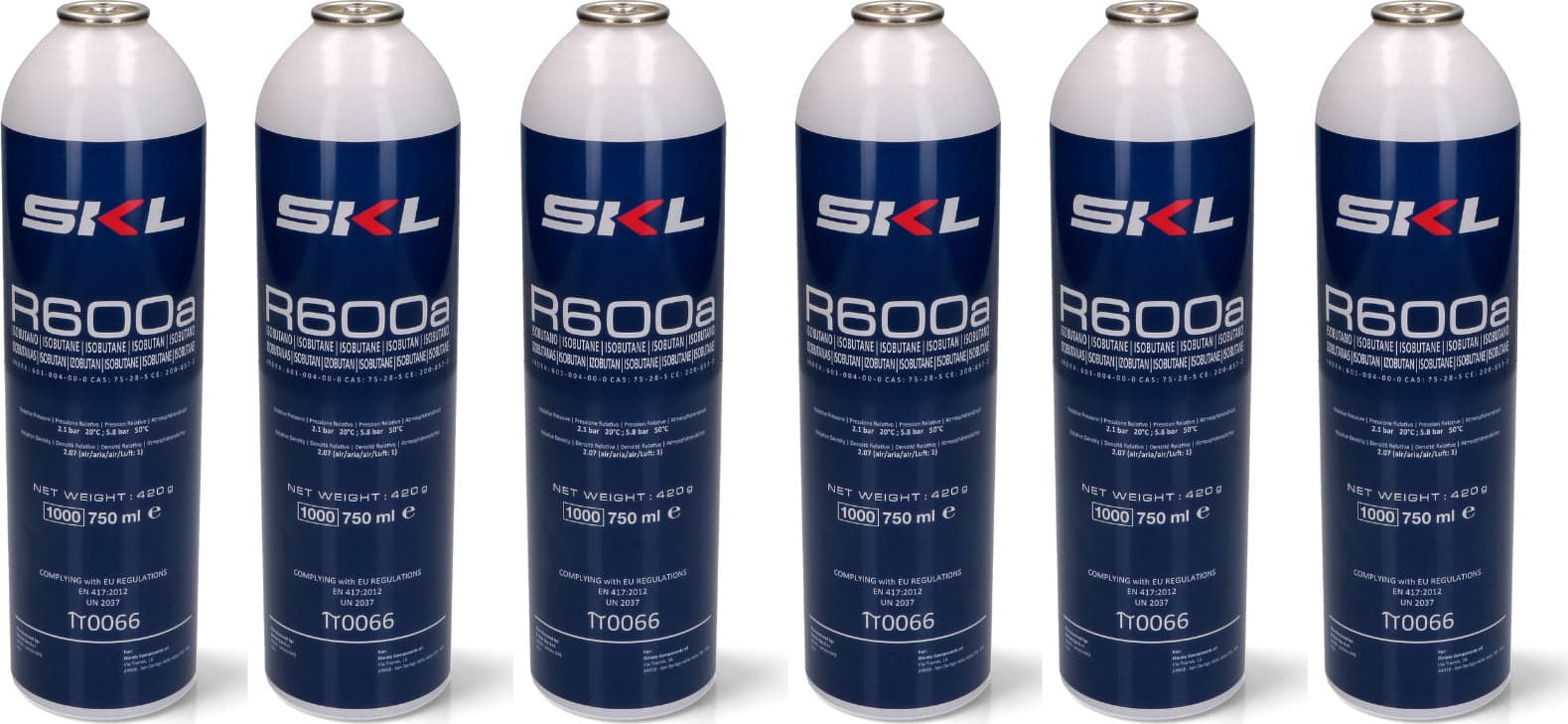 BOMBOLA GAS REFRIGERANTE FRIGO E FREEZER R600 - R600A 420 GR. - 6 PEZZI