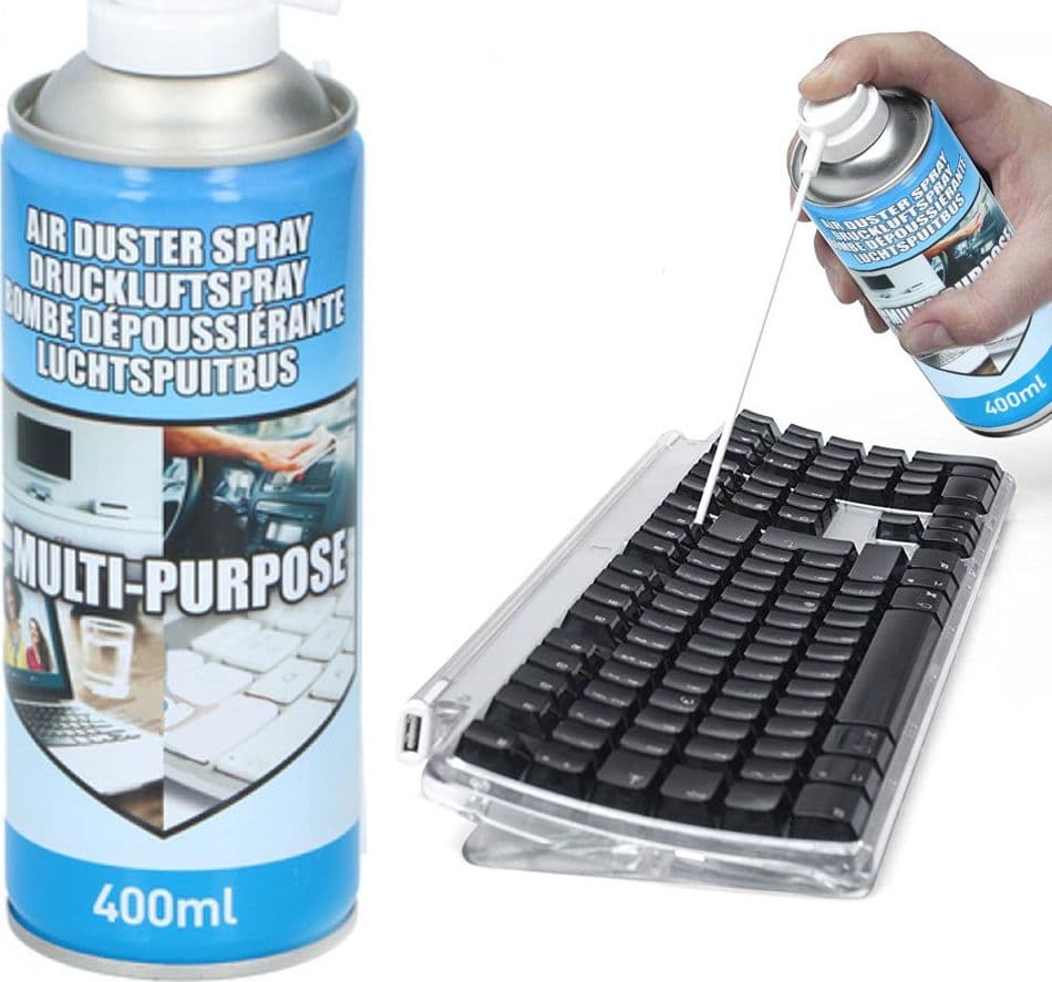 Bomboletta-Aria-Compressa-Air-Duster-Pulizia-Polvere-Tastiera-Pc-Computer-400ml