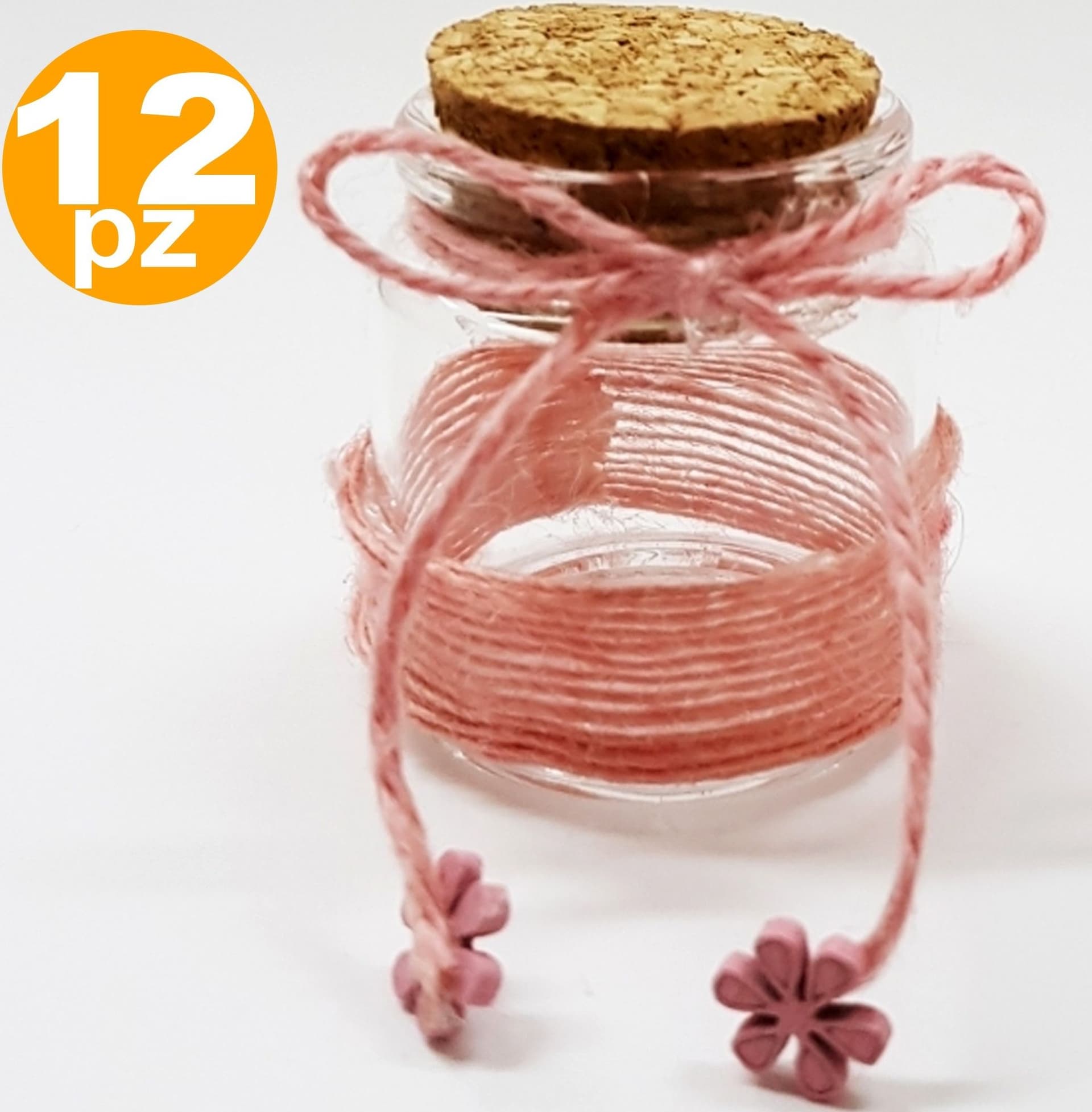 12 BOMBONIERA AMPOLLA ROSA VETRO TAPPO SUGHERO NASTRO PORTACONFETTI MATRIMONIO Casa e cucina/Hobby creativi/Materiali per hobby creativi/Forniture per feste/Bomboniere Trade Shop italia - Napoli, Commerciovirtuoso.it
