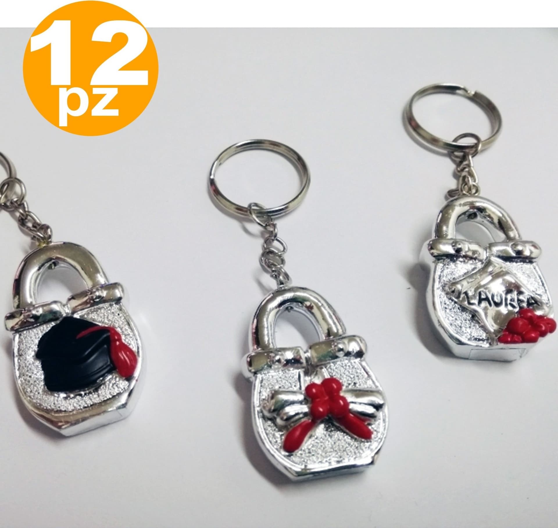 12 BOMBONIERE LUCCHETTO ARGENTO LAUREA METALLO PORTAFORTUNA CONFETTI PORTACHIAVI Casa e cucina/Hobby creativi/Materiali per hobby creativi/Forniture per feste/Bomboniere Trade Shop italia - Napoli, Commerciovirtuoso.it
