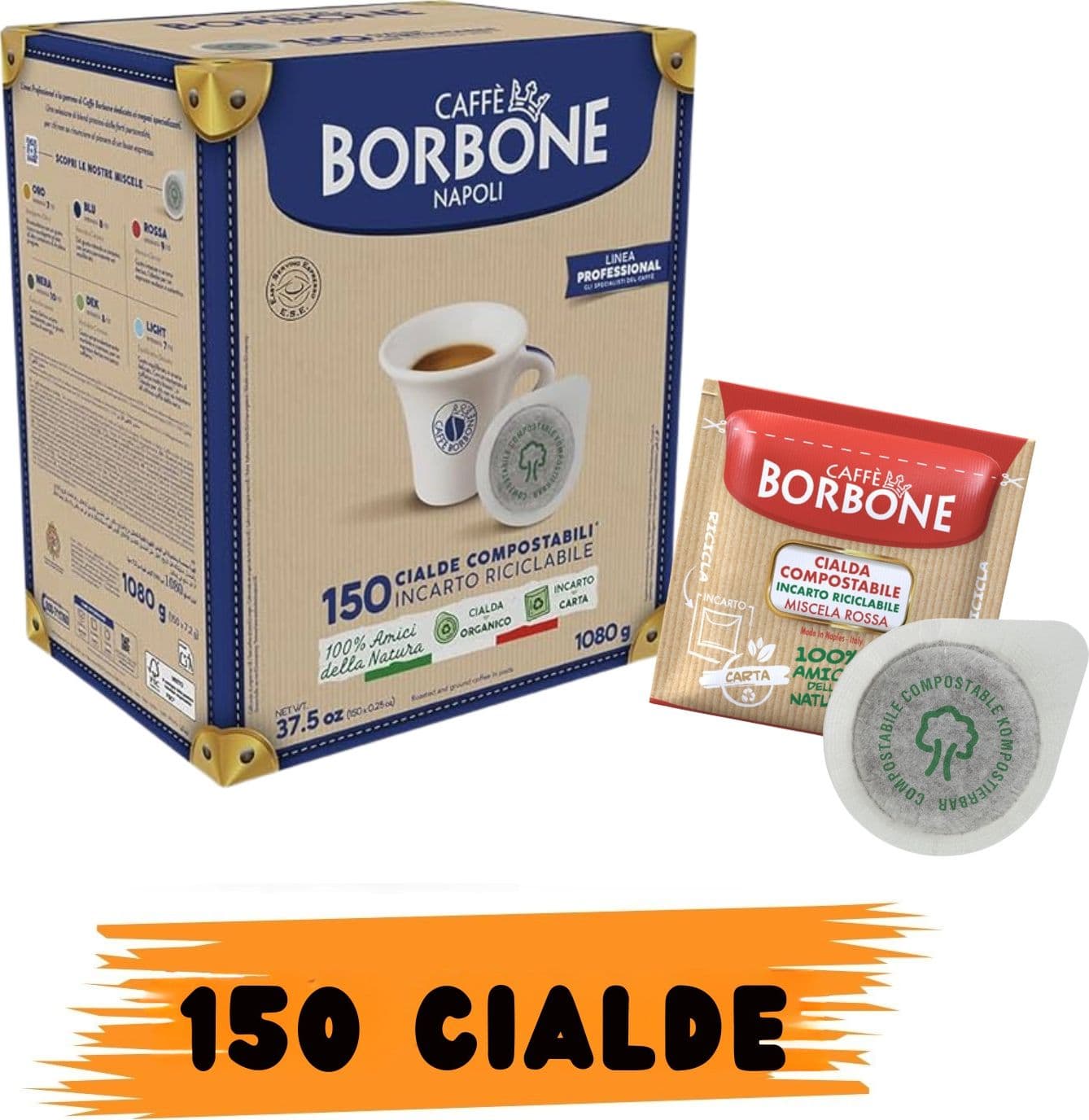 Borbone-Box-Cialde-44mm-Miscela-Rossa-150pz