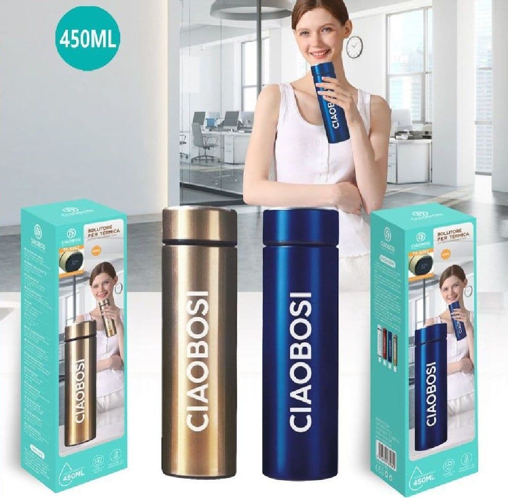 BORRACCIA TERMICA IN ACCIAIO 450 ML THERMOS CALDO FREDDO PORTA BEVANDE TX-8262