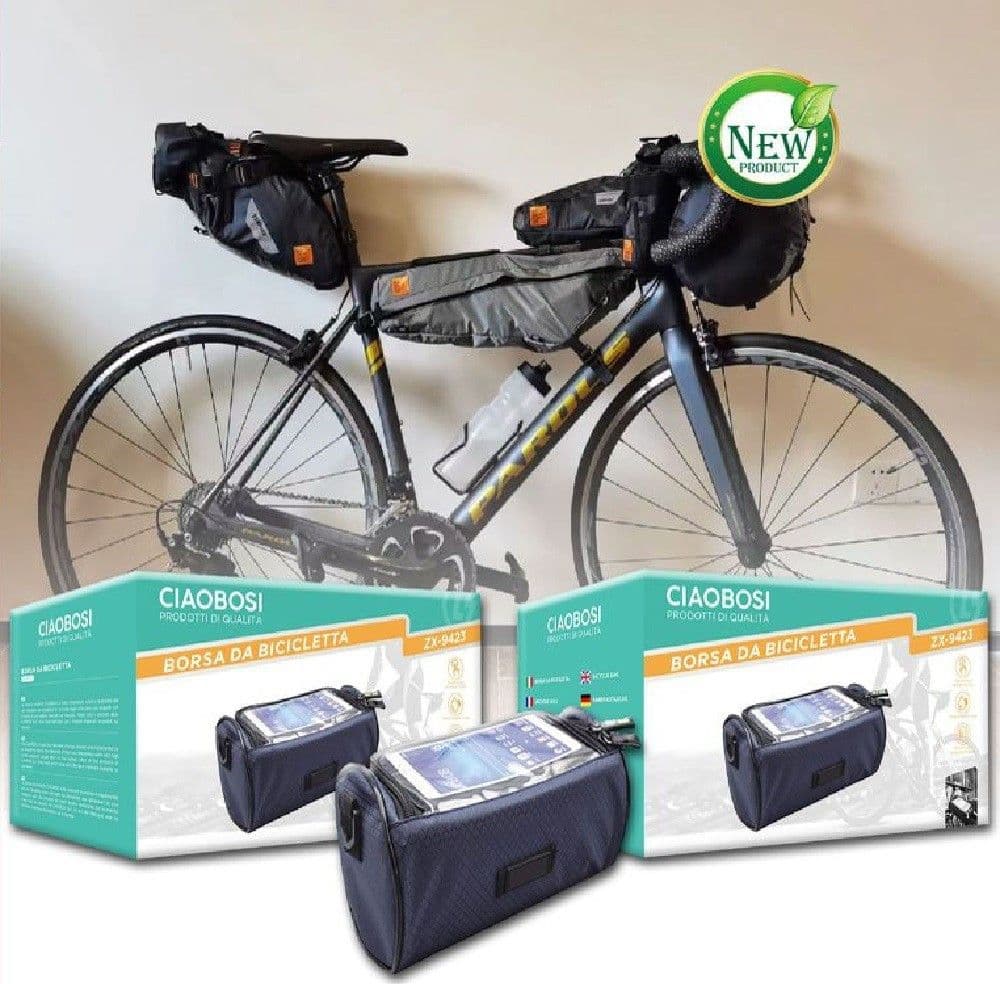 BORSA MANUBRIO BICICLETTA BICI TASCA TOUCH NAVIGATORE SMARTPHONE TRACOLLA ZX-9423