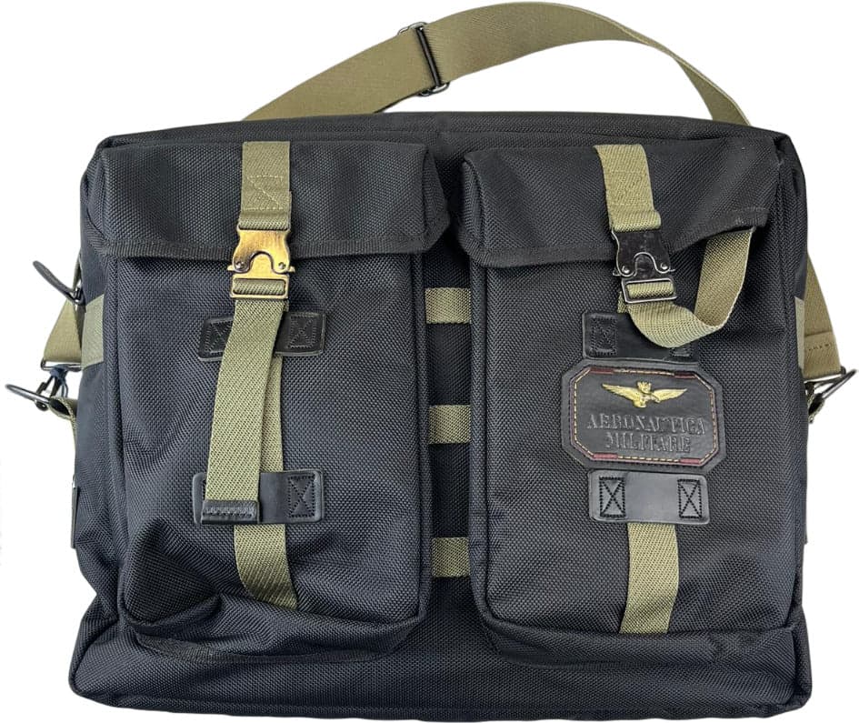 Borsa Tracolla Uomo Aeronautica Militare - Nero/Verde Militare con Zip in Borse a spalla Couture - Sestu, commercioVirtuoso.it