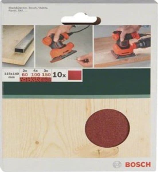 BOSCH---10-FOGLI-ABRASIVI-PER-LEVIGATRICE-ORBITALE---G60---115X140MM