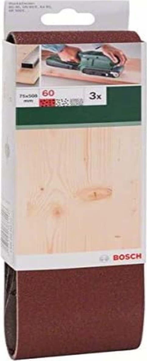 BOSCH - 3 NASTRI ABRASIVI GRANA 60 PER LEVIGATRICE A NASTRO 75x508MM