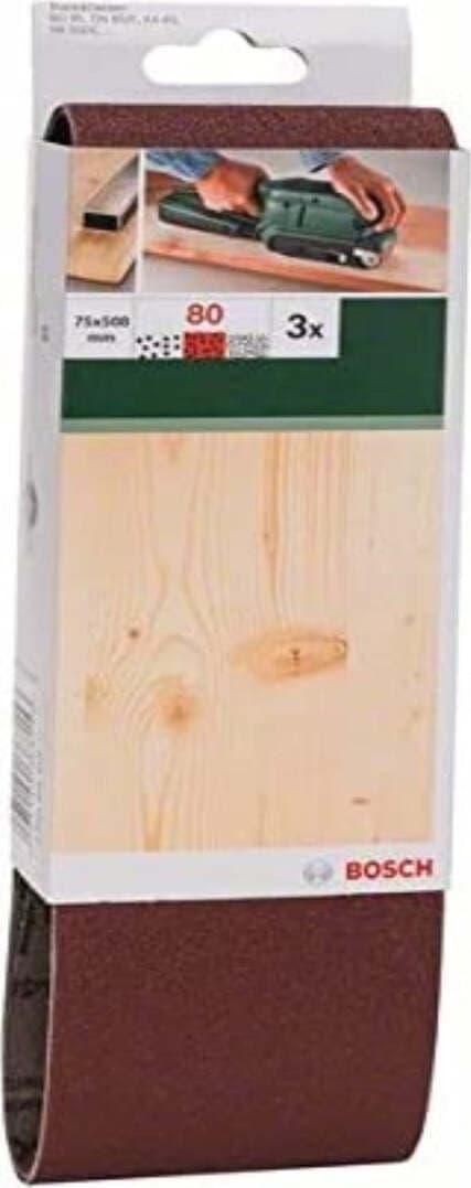 BOSCH - 3 NASTRI ABRASIVI GRANA 80 PER LEVIGATRICE A NASTRO 75x508MM