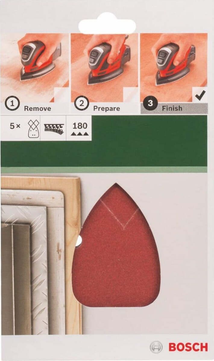 BOSCH---5-FOGLI-ABRASIVI-PER-LEVIGATRICI-PALMARI-95x135-G180-4-FORI***