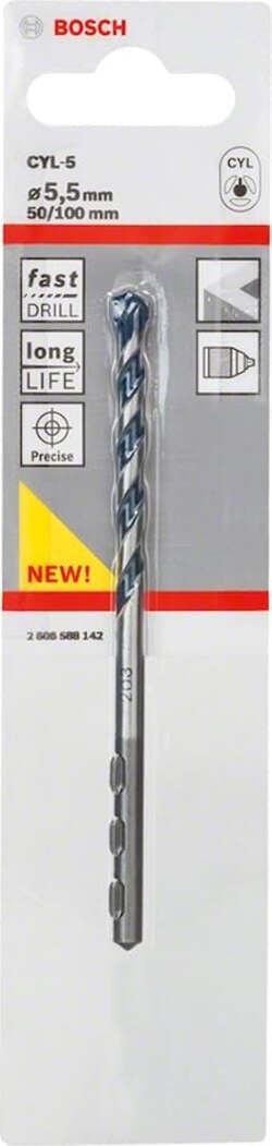 BOSCH---PUNTE-PER-CALCESTRUZZO-CYL-5-DIAMETRO-5,50MM