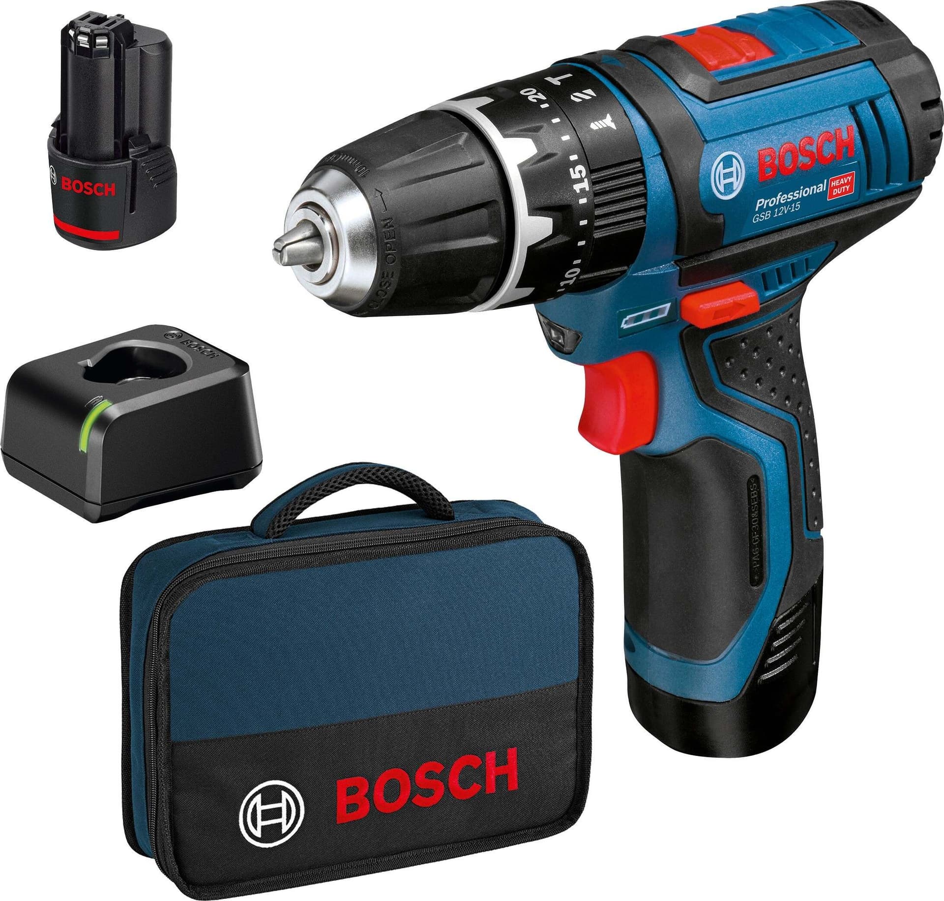 Bosch-B Trapano a Percussione 2 Batterie per Foratura Legno E Metallo Bosh Gsb12 V-15 Fai da te/Utensili elettrici e a mano/Utensili elettrici/Trapani/Trapani a percussione Ferus - Montoro, Commerciovirtuoso.it