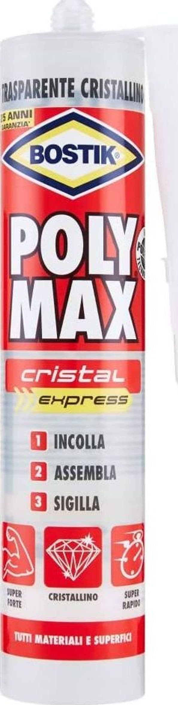 Bostik 3246020 Polimax Cartuccia GR.300, Colla Trasparente Tubo con applicatore Extra forte Trasparente Super Rapido in Adesivi strutturali Fermarket Ferramenta Fai da te - Fabriano, commercioVirtuoso.it