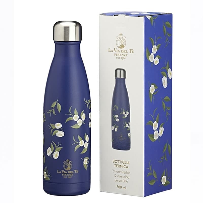 Bottiglia Termica Camelia Blu Cancelleria e prodotti per ufficio/Scuola e materiale didattico/Materiale scolastico/Portapranzo e borracce/Borracce MariTea bottega del Tè - Lodi, Commerciovirtuoso.it